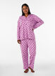 Chemise de pyjama en coton avec poche poitrine, Rose, Model image number 1