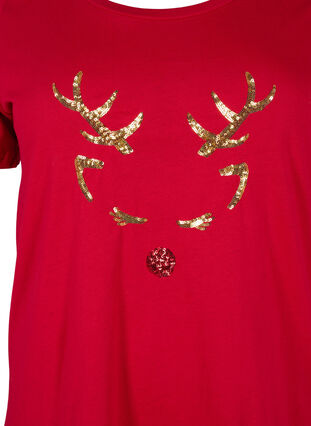 T-shirt de Noël en coton, Tango Red Reindeer, Packshot image number 2