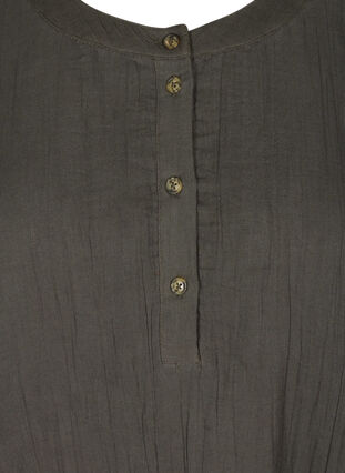 Robe en coton avec boutons et manches 3/4, Khaki As sample, Packshot image number 2