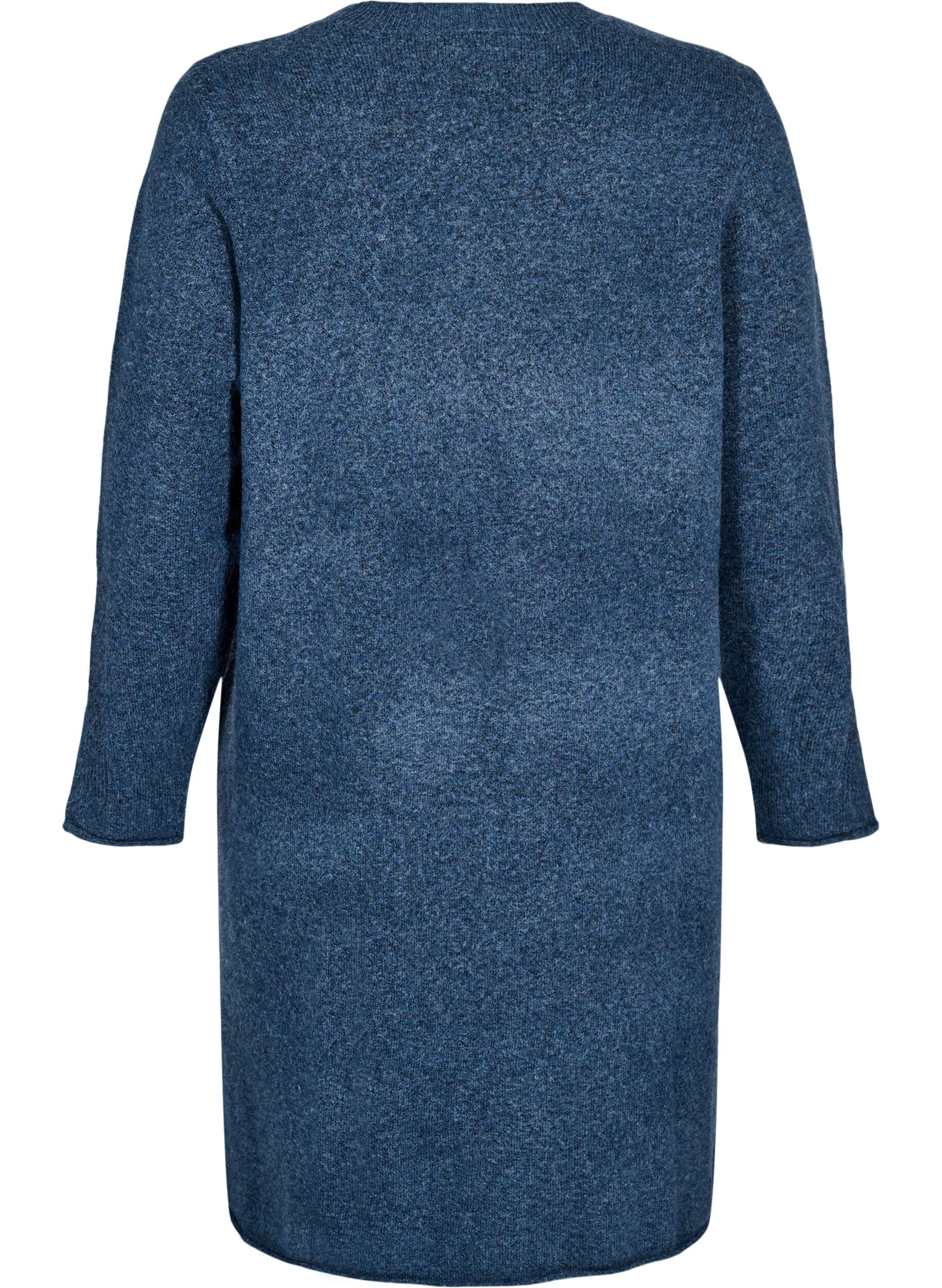 Zizzi Robe en tricot avec des fentes, Bering Sea Mel., Packshot image number 1