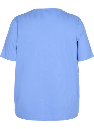 T-shirt à manches courtes en qualité côtelée, Wedgewood, Packshot image number 1