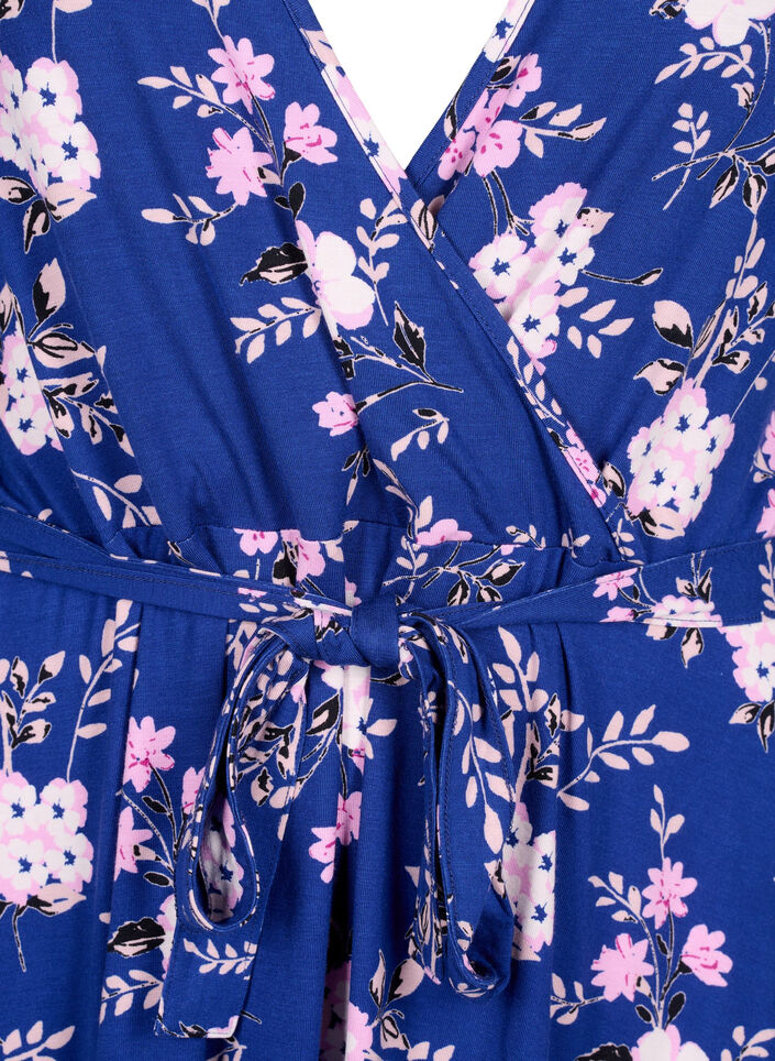 Robe portefeuille en viscose à manches courtes, Bellwether AOP, Packshot image number 2