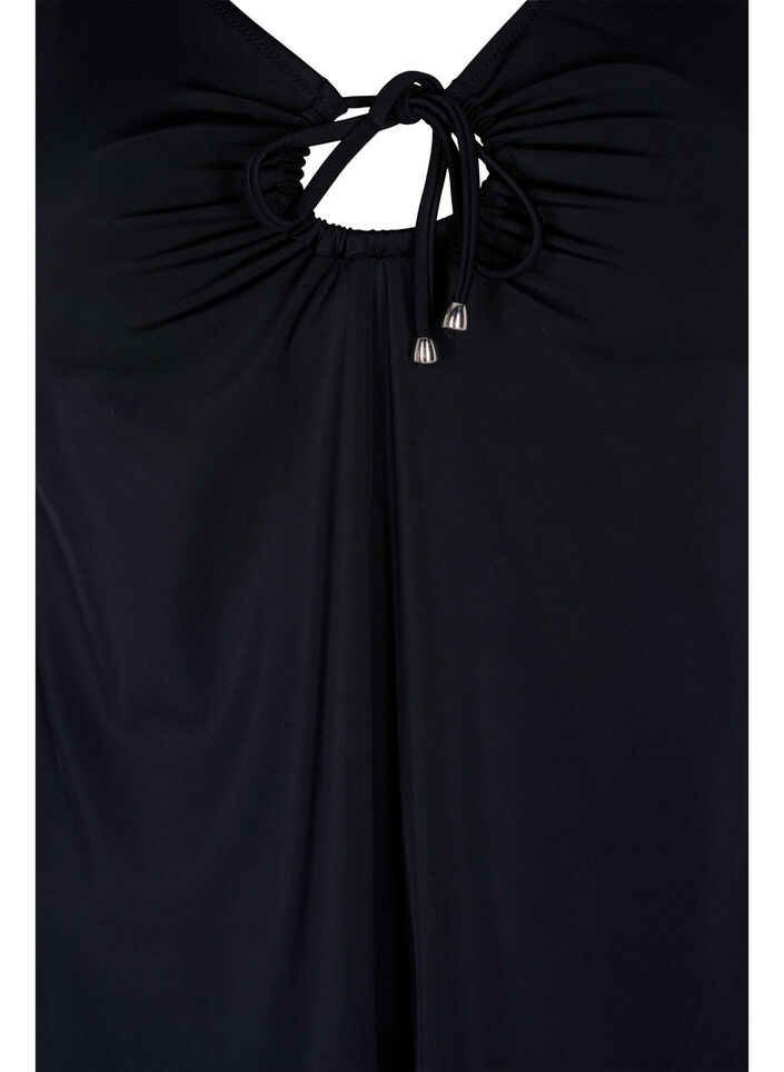 Tankini de couleur unie avec d&eacute;tail de neige, Black, Packshot image number 2