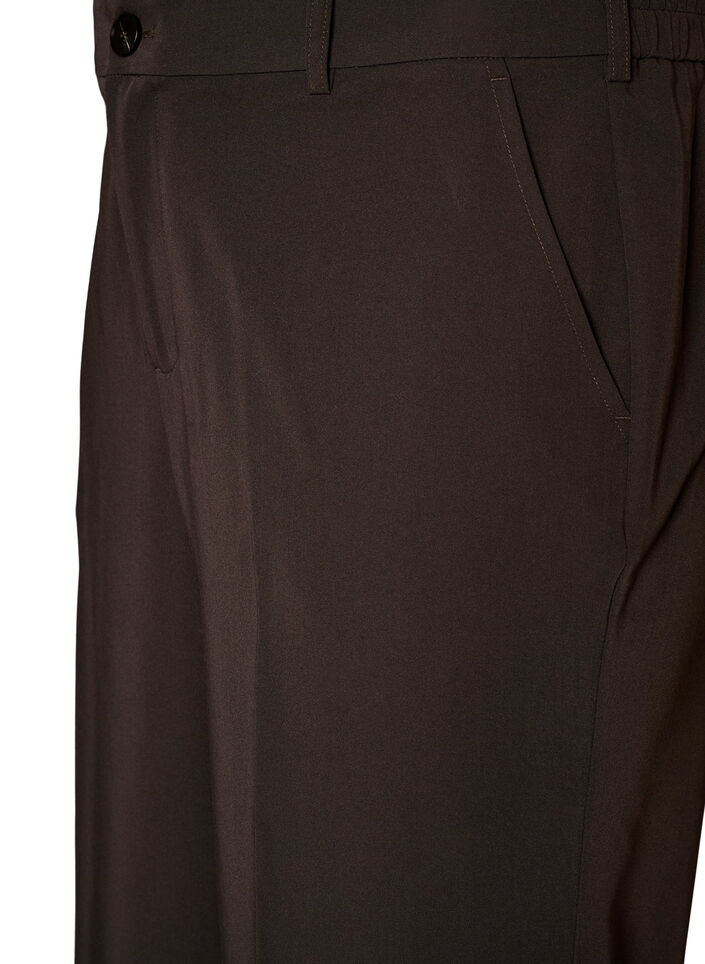 Pantalon de tailleur taille haute avec plis marqu&eacute;s, Marron, Packshot image number 2