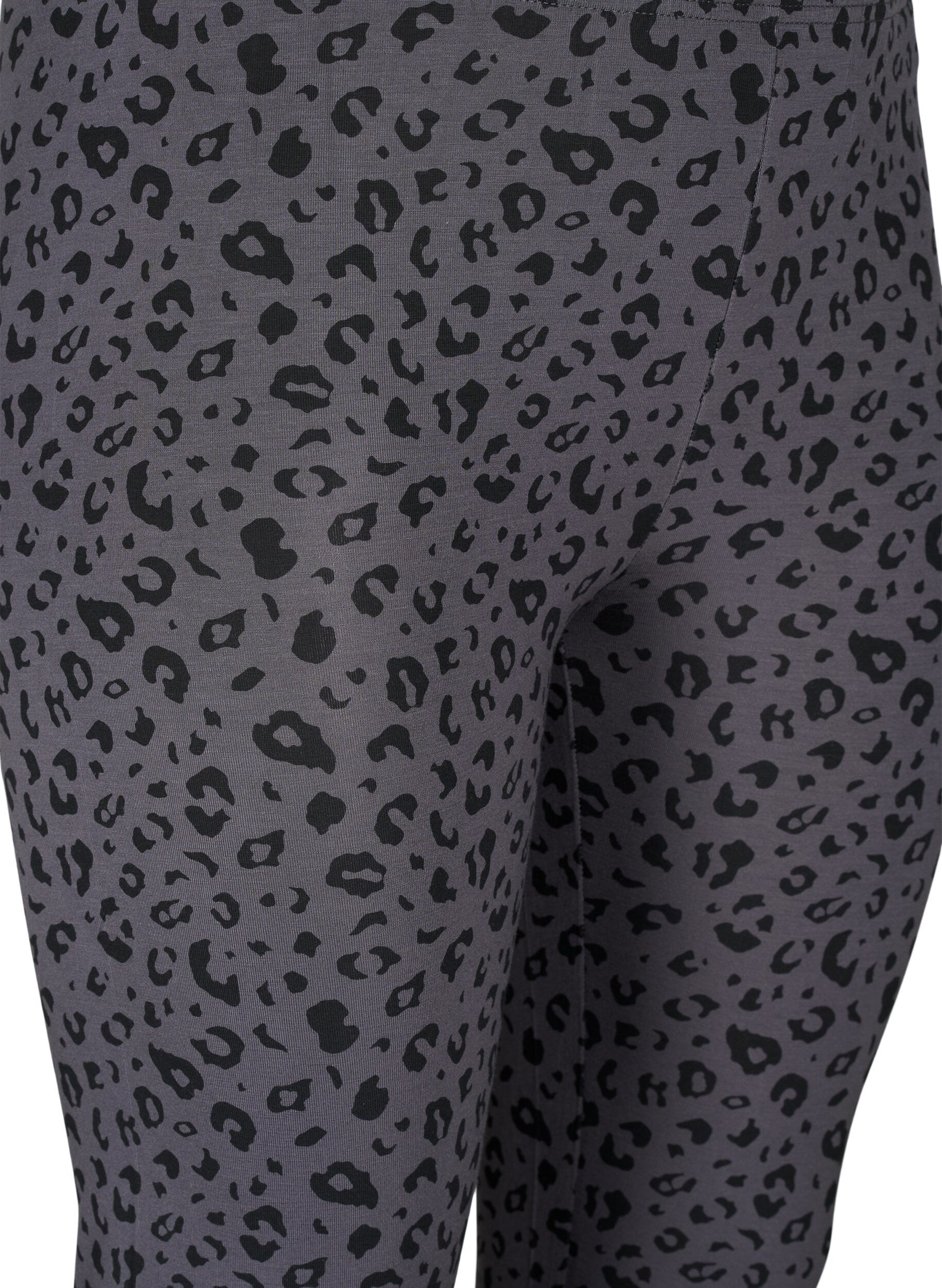 ZizziViscose leggings met luipaardprint, Grijs, Packshot image number 2
