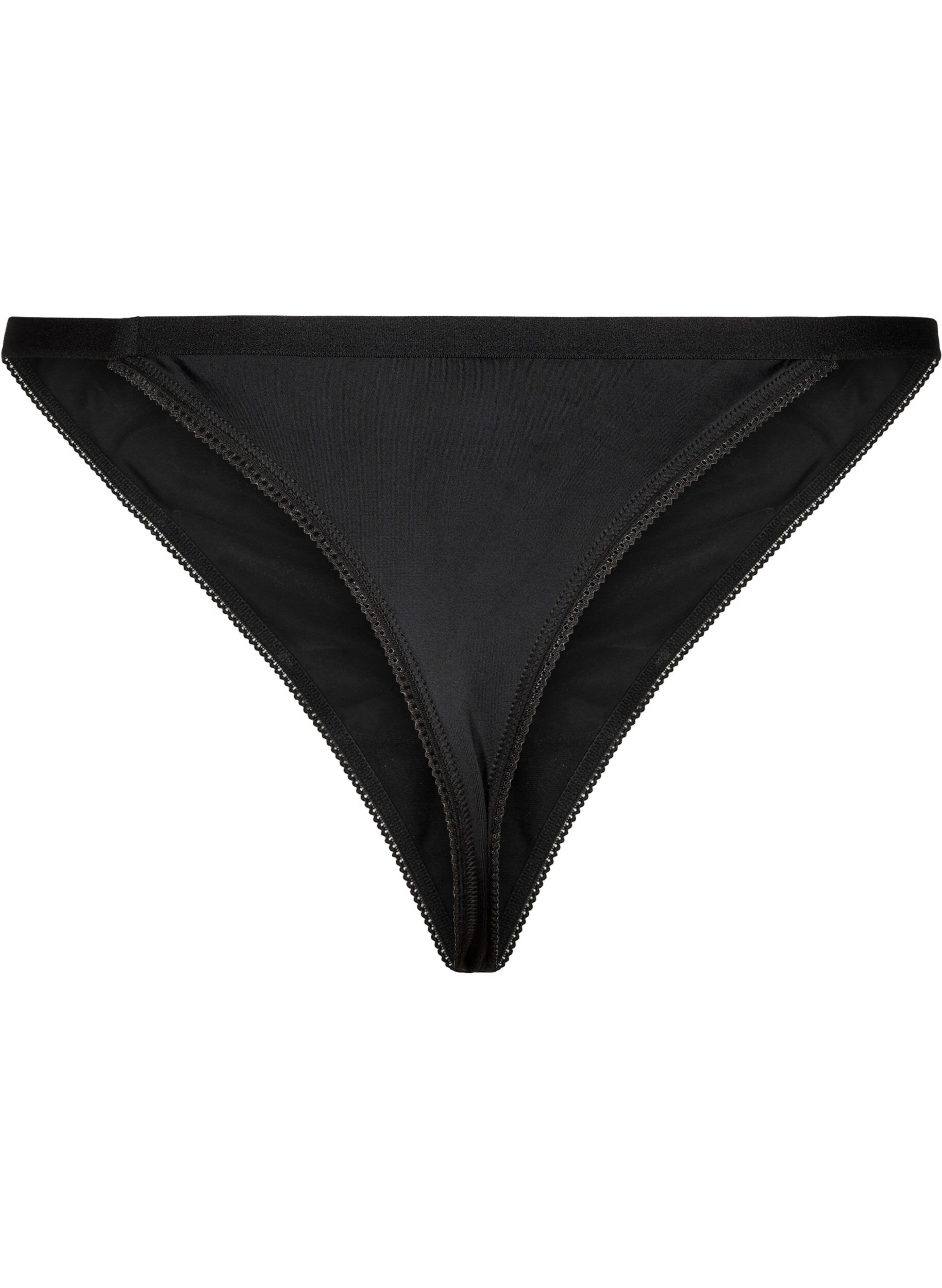 ZizziMircovezel G-string met elastische tailleband, Zwart, Packshot image number 1