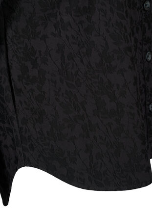 Viscose shirtjas met ton-sur-ton patroon, Black, Packshot image number 3