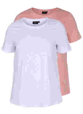 Set van 2 katoenen t-shirts met korte mouwen