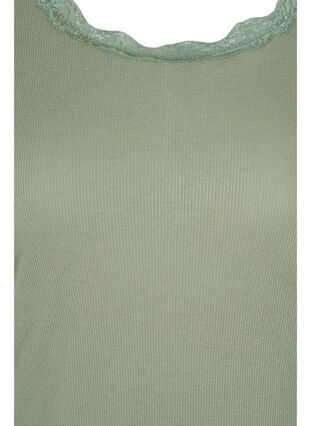 Pyjama top in rib met korte mouwen, Sea Spray, Packshot image number 2