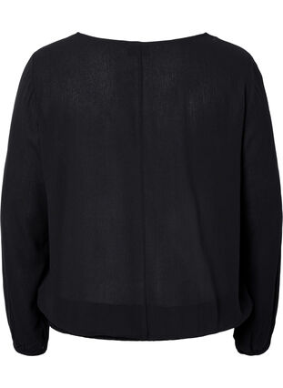 Viscose blouse met smok, Black, Packshot image number 1