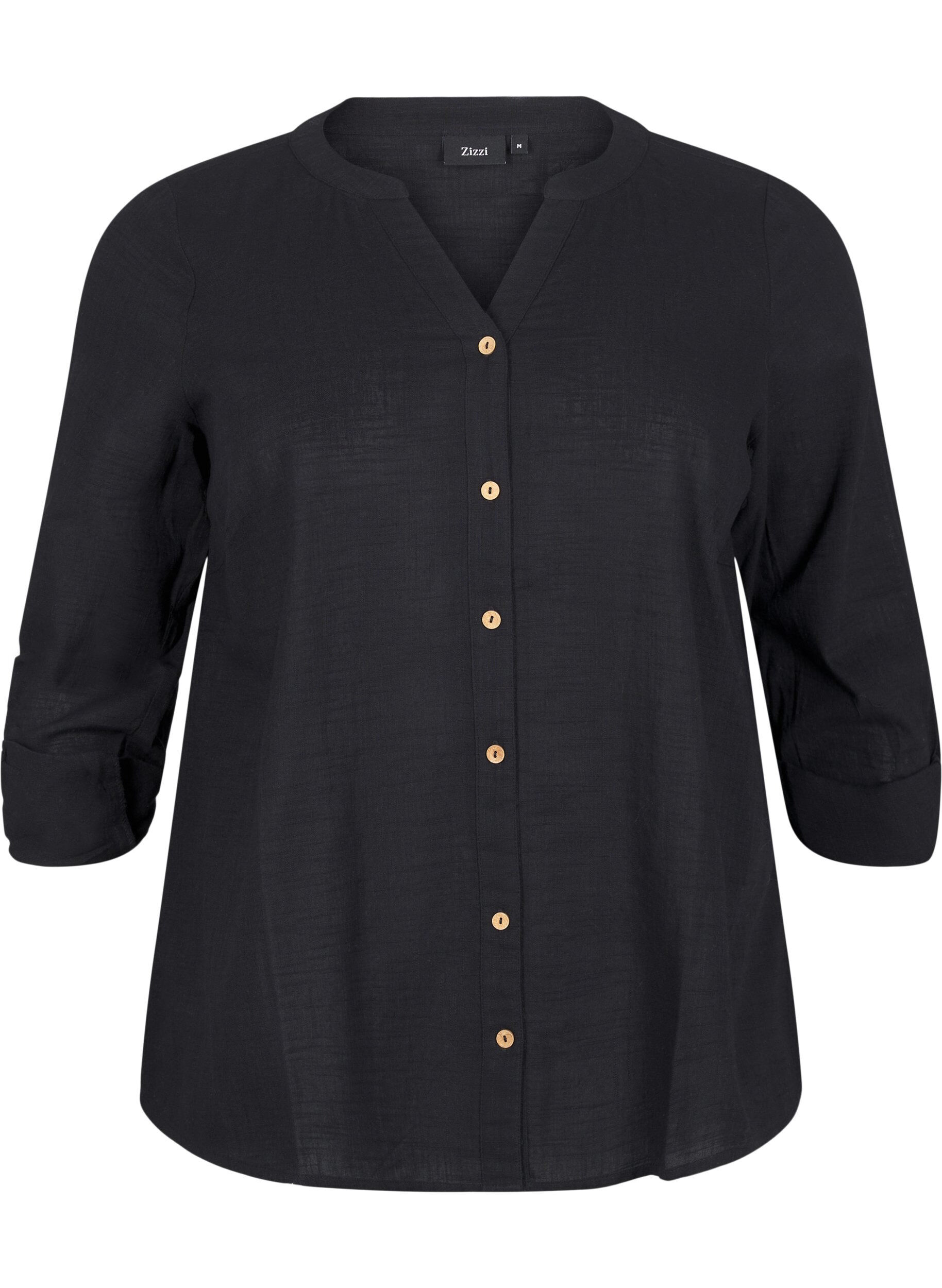 Katoenen blouse met een V-hals