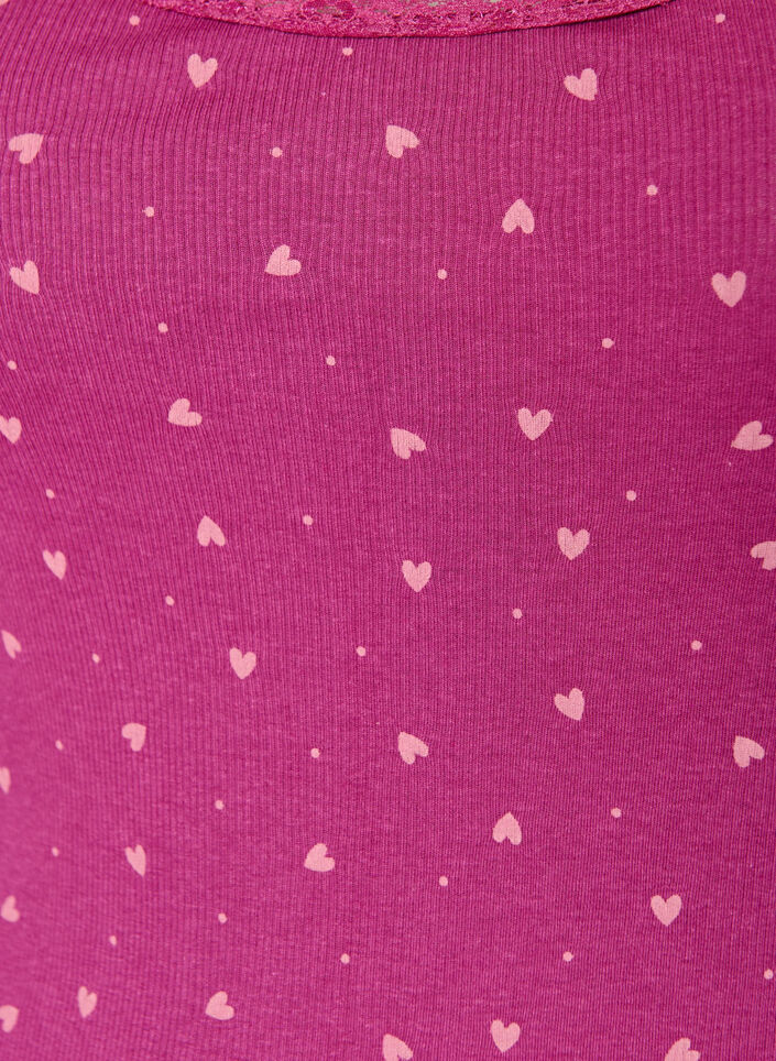 Top avec imprim&eacute; et bord en dentelle, Violet, Packshot image number 2