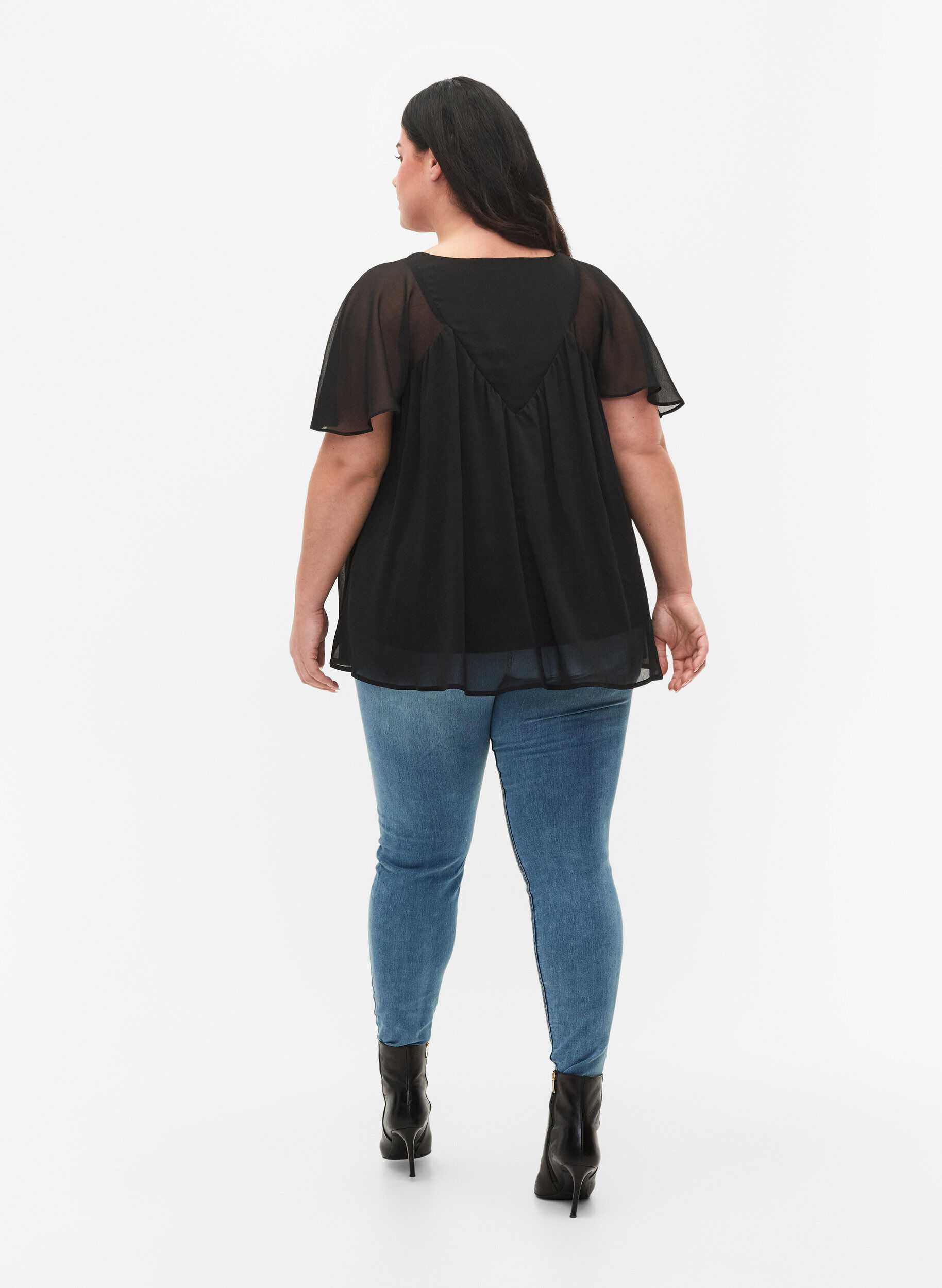 Zizzi Jeggings avec d&eacute;chirures, Blue denim, Model image number 1