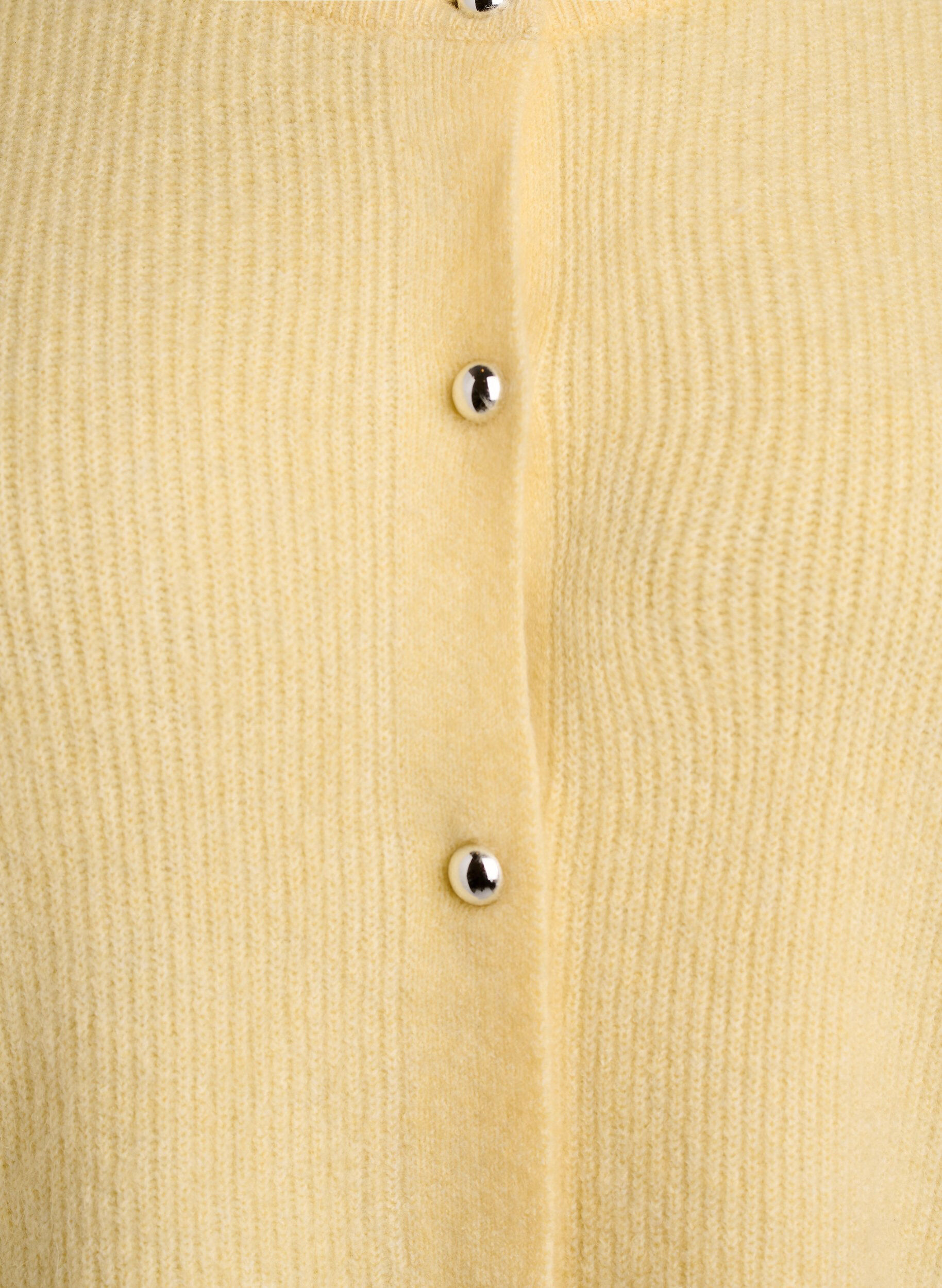 Zizzi Cardigan en maille &agrave; manches courtes avec boutons boule brillants, Jaune clair, Packshot image number 2