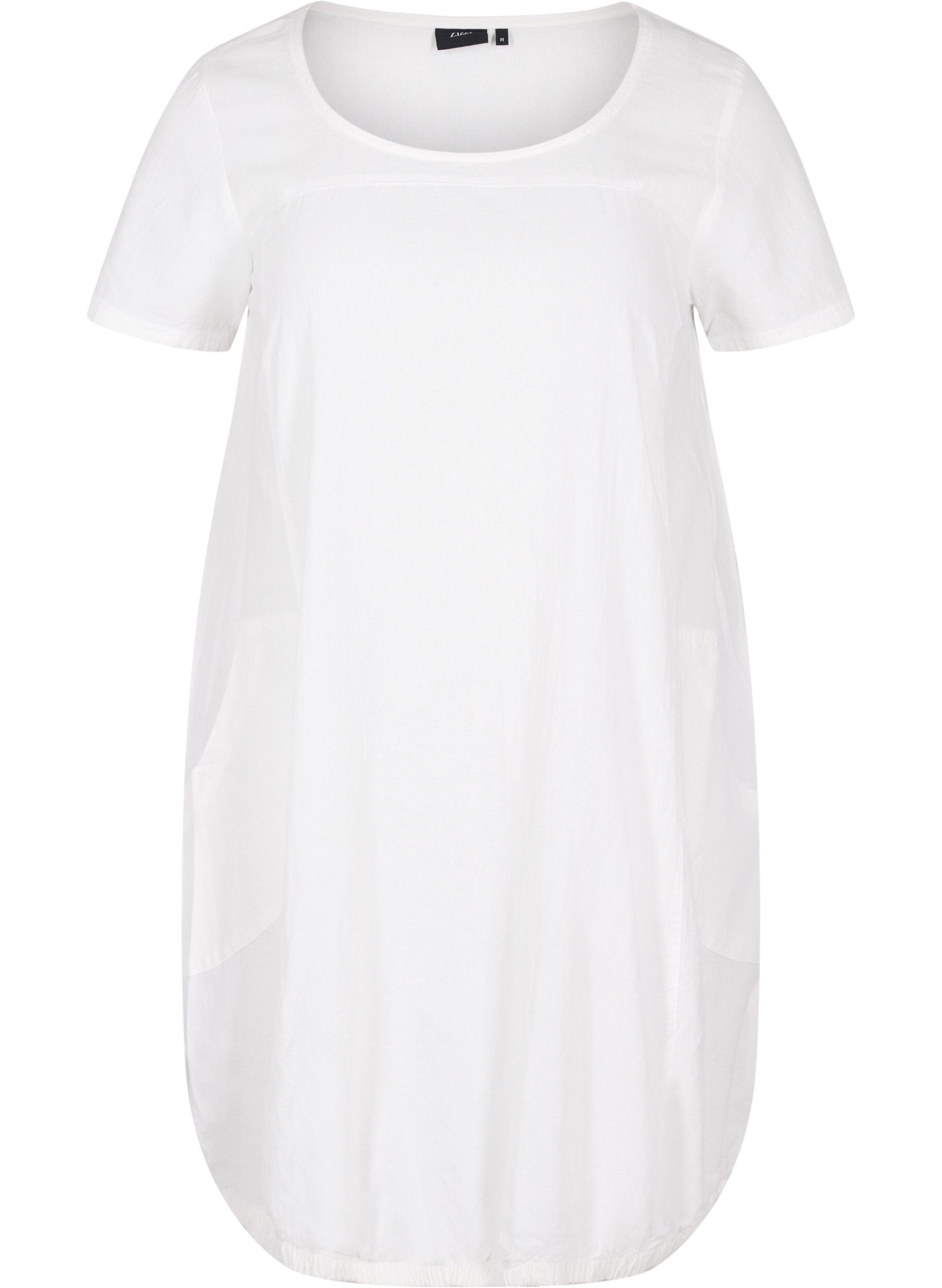 ZizziRobe en coton &agrave; manches courtes, Blanc, Packshot image number 0
