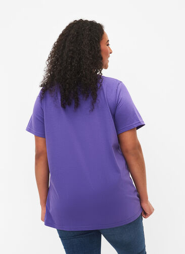 T-shirt à manches courtes avec col en V, Ultra Violet, Model image number 1