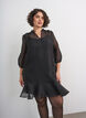 Robe courte en organza avec ourlet &agrave; volants, Noir, Model image number 0