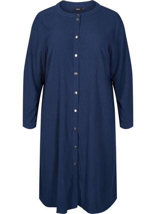 Robe chemise à manches longues , Navy Blazer, Packshot image number 0