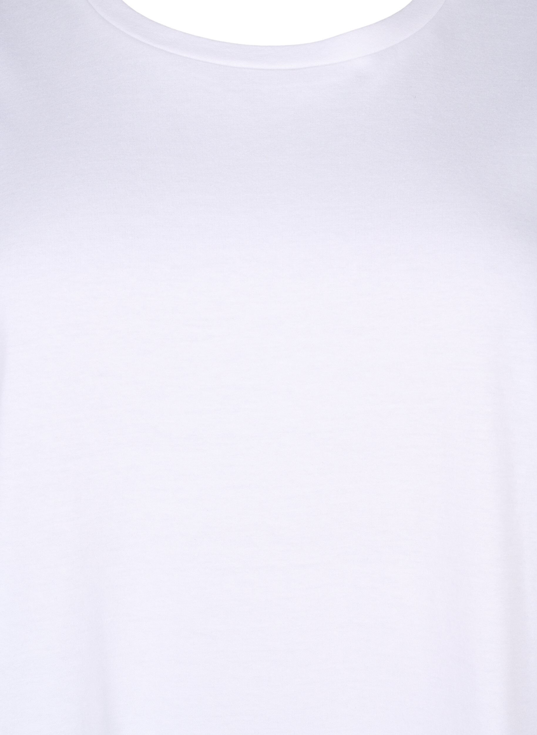 ZizziBiologisch katoenen blouse met broderie anglaise mouwen, Bright White, Packshot image number 2