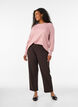 Blouse en maille avec un col rond, Rose, Model image number 1