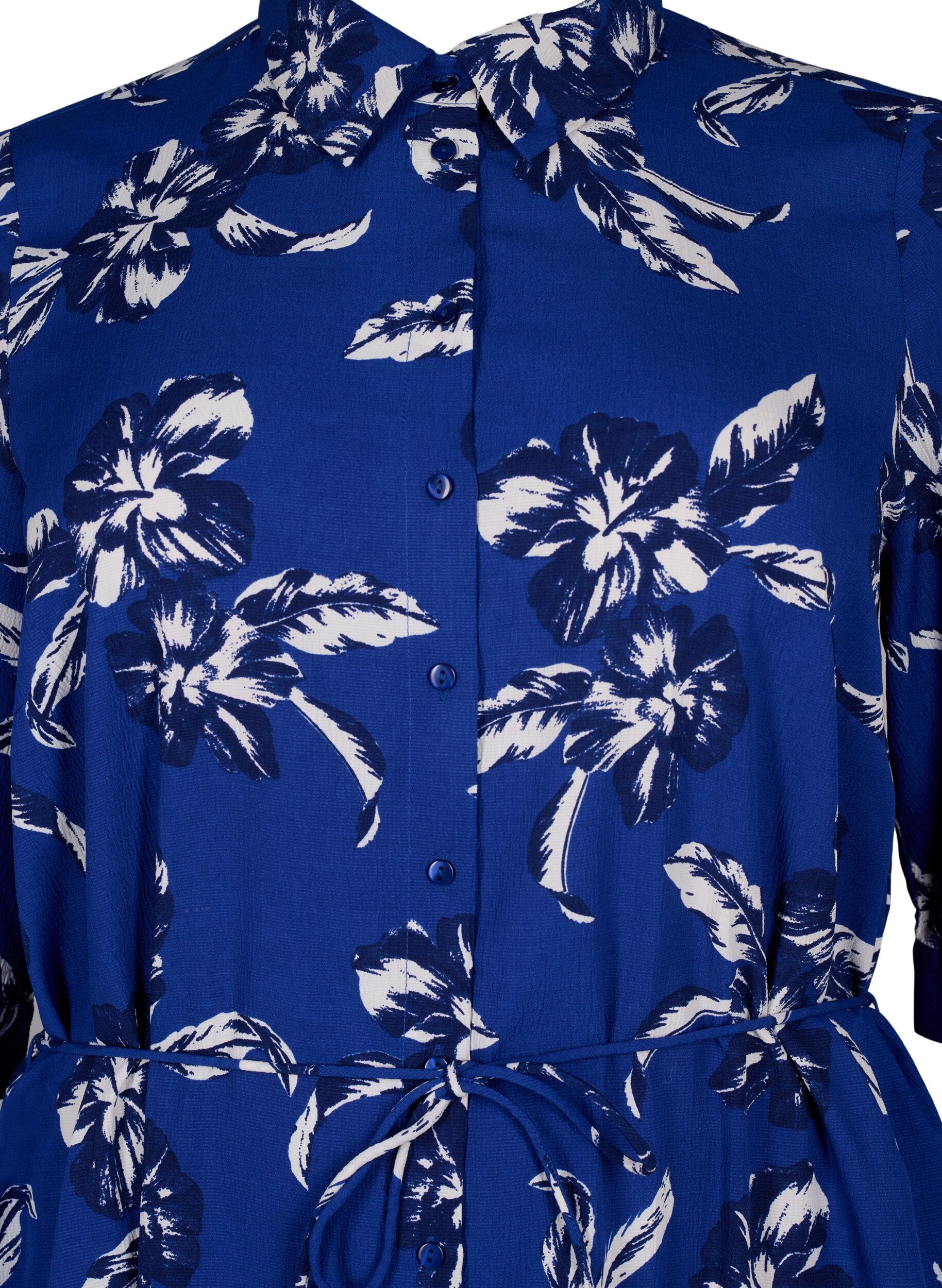 ZizziFLASH - Overhemdjurk met bloemenprint, Navy Blazer Flower, Packshot image number 2