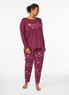 Kleren pyjama broek met print, Donker Bordeaux, Model image number 0