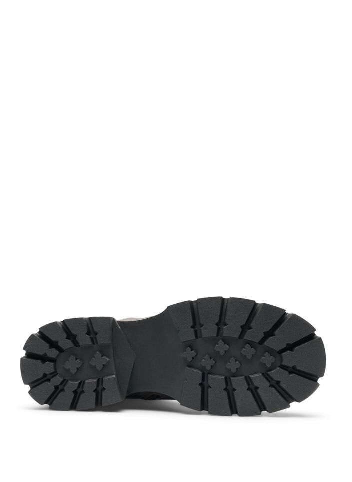 Botte haute en su&eacute;dine avec empi&egrave;cements c&ocirc;tel&eacute;s, Marron, Packshot image number 4