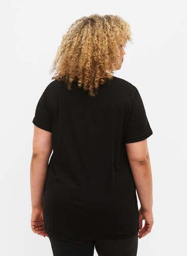 T-shirt de sport avec imprimé, Black w. Disciplined, Model image number 1
