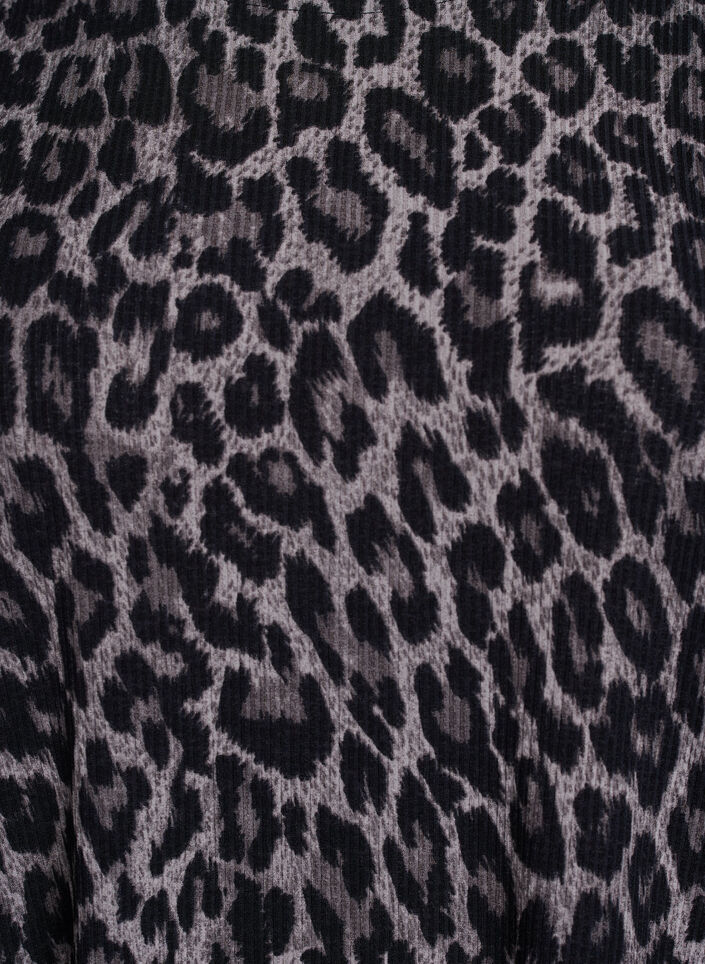 Chemisier &agrave; manches longues imprim&eacute; l&eacute;opard, Gris anthracite, Packshot image number 2