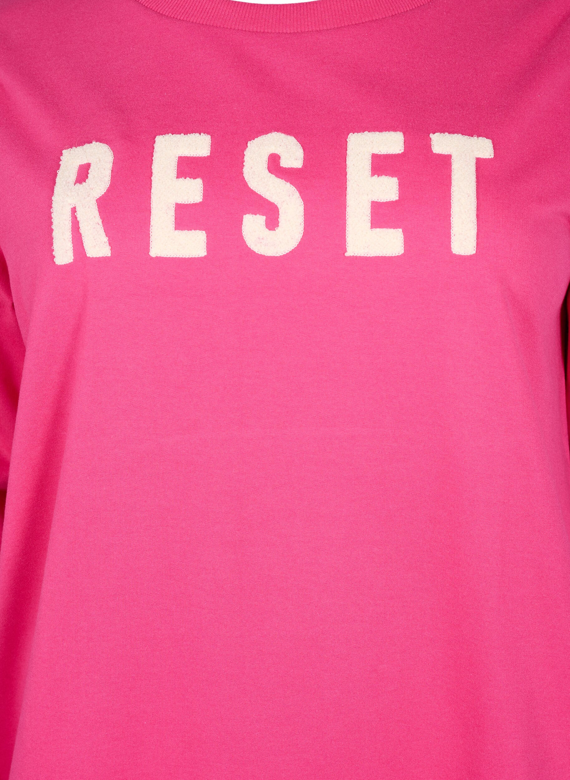 ZizziSweatshirt met tekst, Fuchsia P. W. Reset, Packshot image number 2