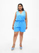 Mouwloze top met kreukeffecten, Blauw, Model image number 1