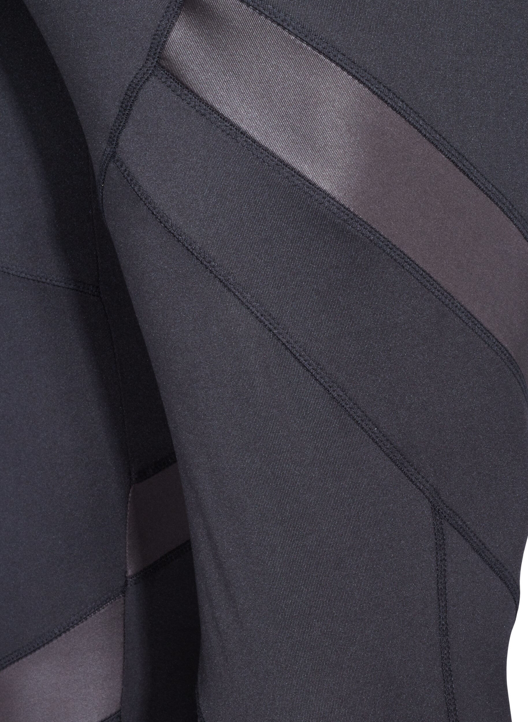 ZizziCropped sportlegging met mesh, Black, Packshot image number 3