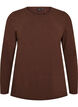 Basic jerseyblouse met lange mouwen, Bruin, Packshot image number 0