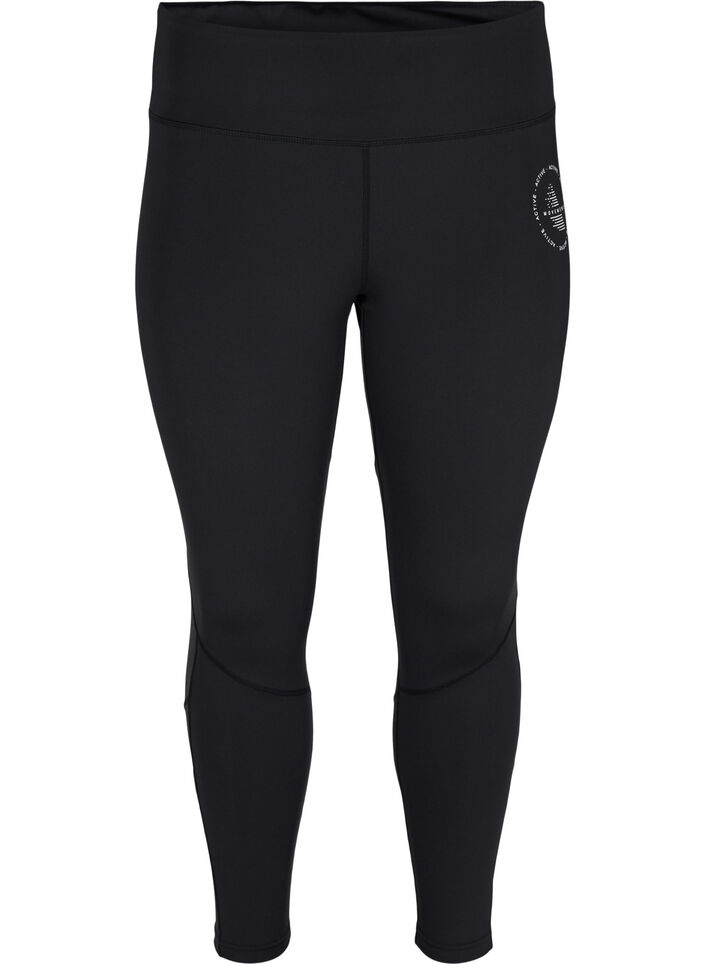 Leggings de gym de couleur unie, Black, Packshot image number 0