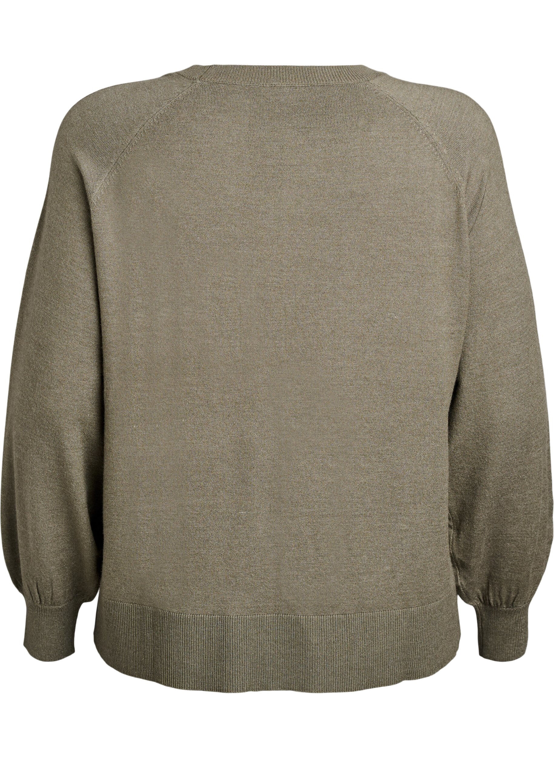 ZizziBreisel blouse met middennaad en raglan mouwen, Groen, Packshot image number 1