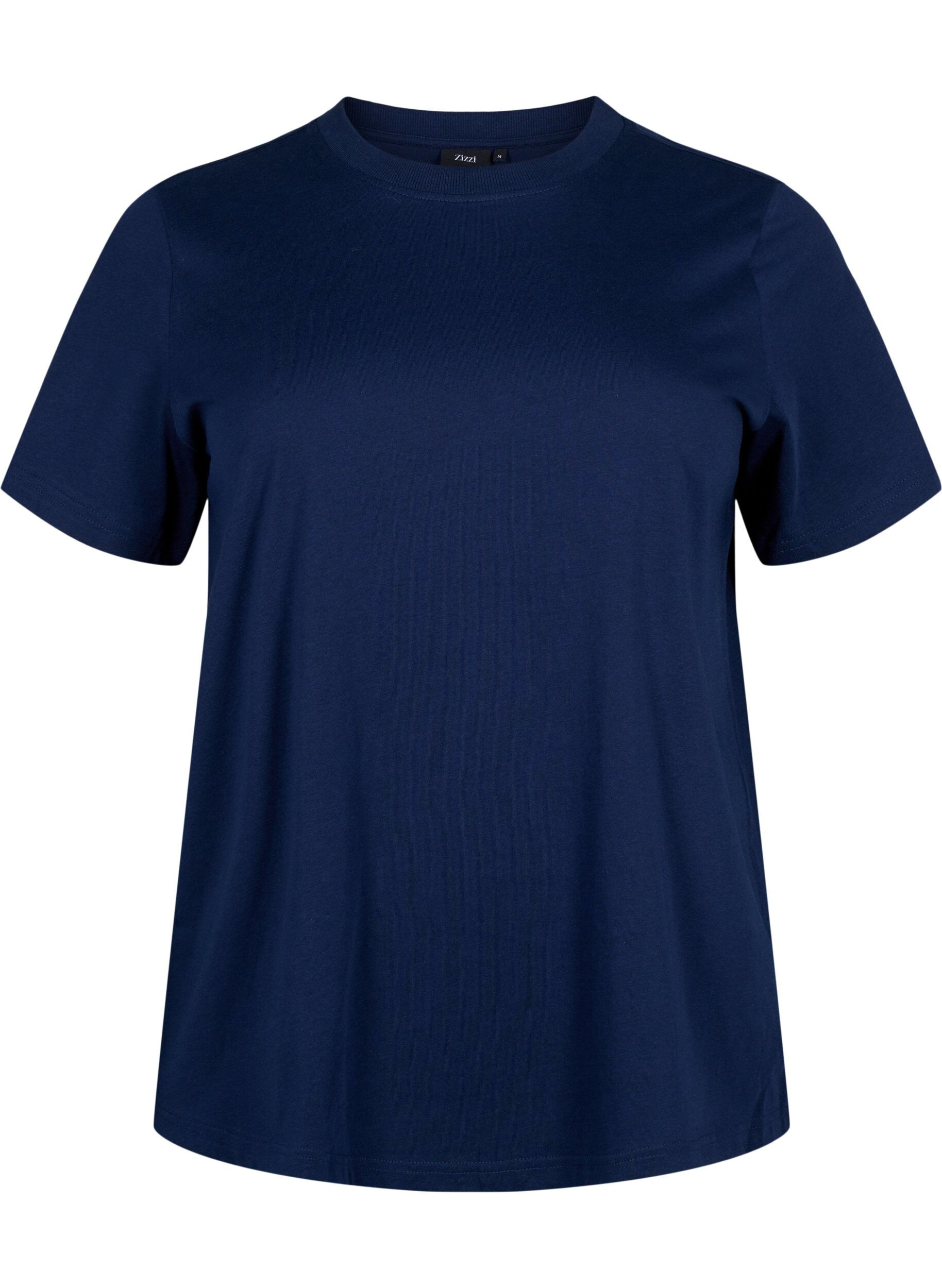 T-shirt basique en coton &agrave; col rond