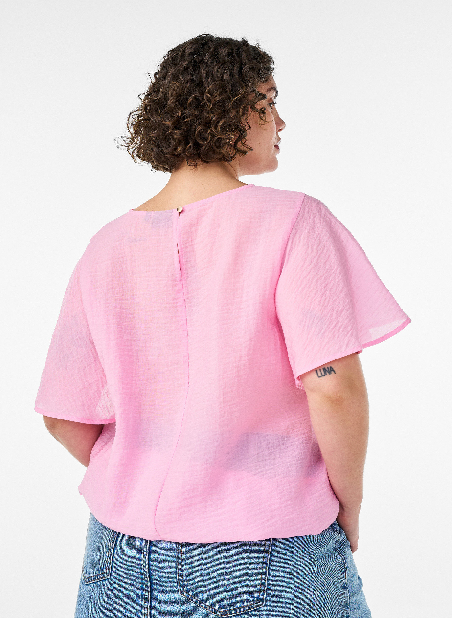 ZizziBlouse coupe ballon avec manches papillon, Rose, Model image number 2