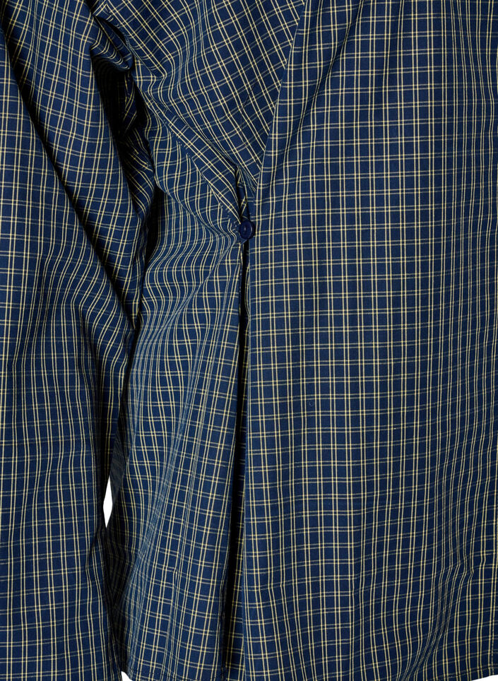 Chemise en coton &agrave; carreaux avec boutonnage dissimul&eacute;, Bleu, Packshot image number 3