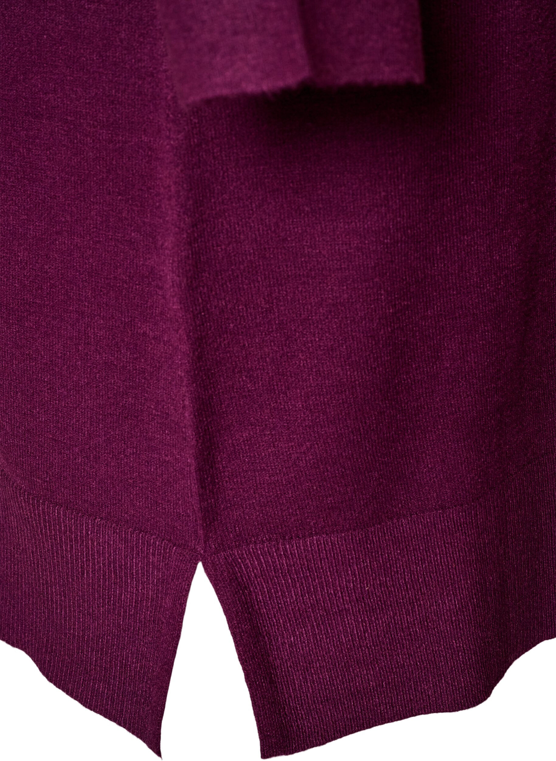 ZizziRobe courte en maille &agrave; manches raglan et couture centrale, Bordeaux, Packshot image number 3