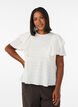 Blouse met smockstructuur en ruchesmouwen, Vanille, Model image number 0