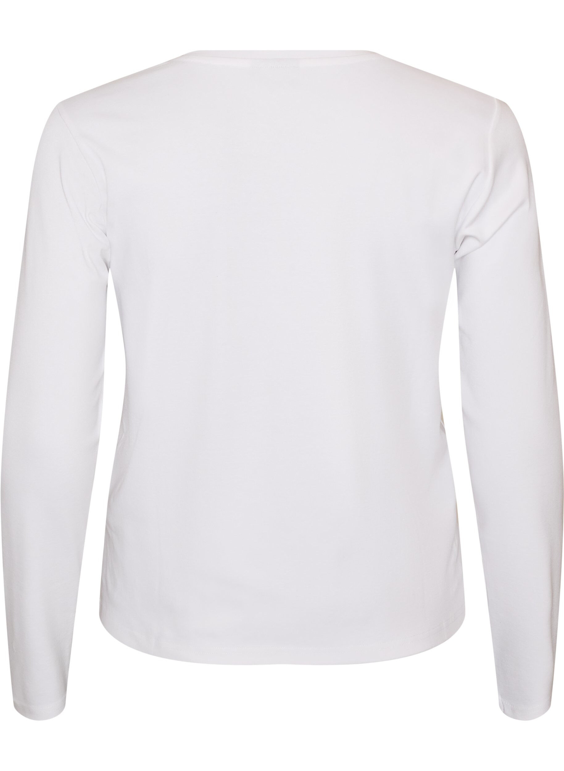 ZizziT-shirt basique &agrave; manches longues et col rond, Blanc, Packshot image number 1