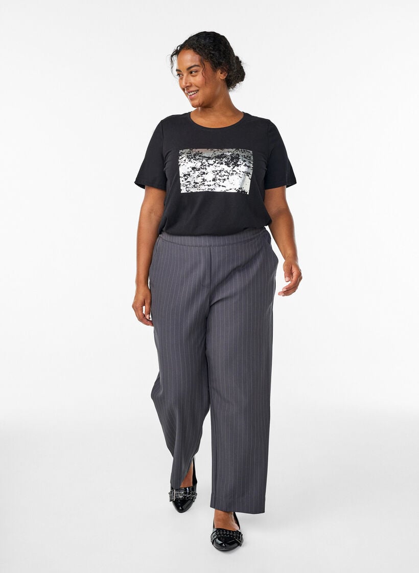 T-shirt met print, Zwart, Model image number 1