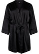 Satijnen kimono met riem, Black, Packshot image number 0