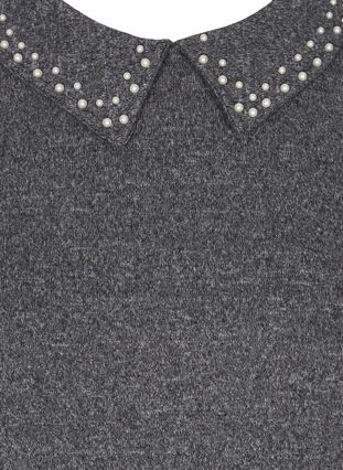 Bæouse en tricot avec col et perles, Dark Grey Mel, Packshot image number 2