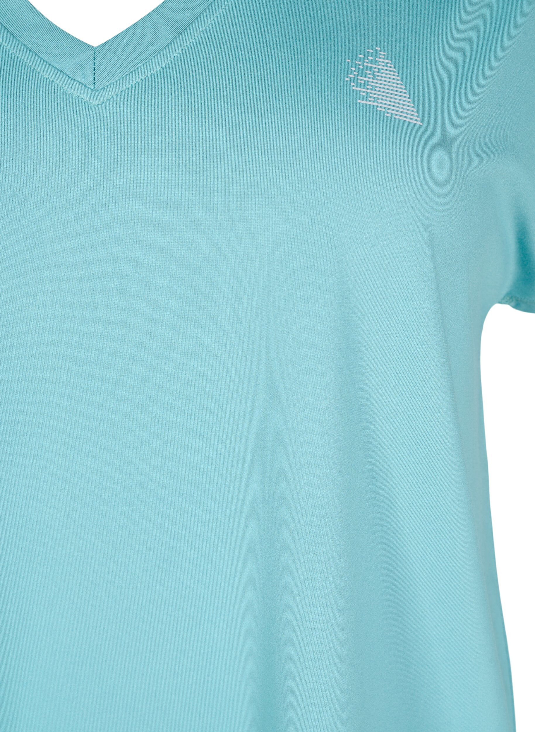 Zizzi T-shirt ample de sport &agrave; col en V, Vert, Packshot image number 2