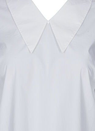 Tunique en coton à grand col, Bright White, Packshot image number 2