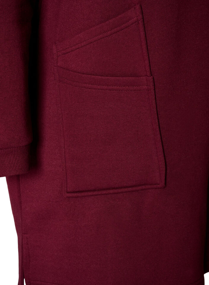 Lang vest met capuchon en ritssluiting, Rood, Packshot image number 3