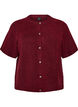 Cardigan en maille avec manches courtes, Bordeaux, Packshot image number 0