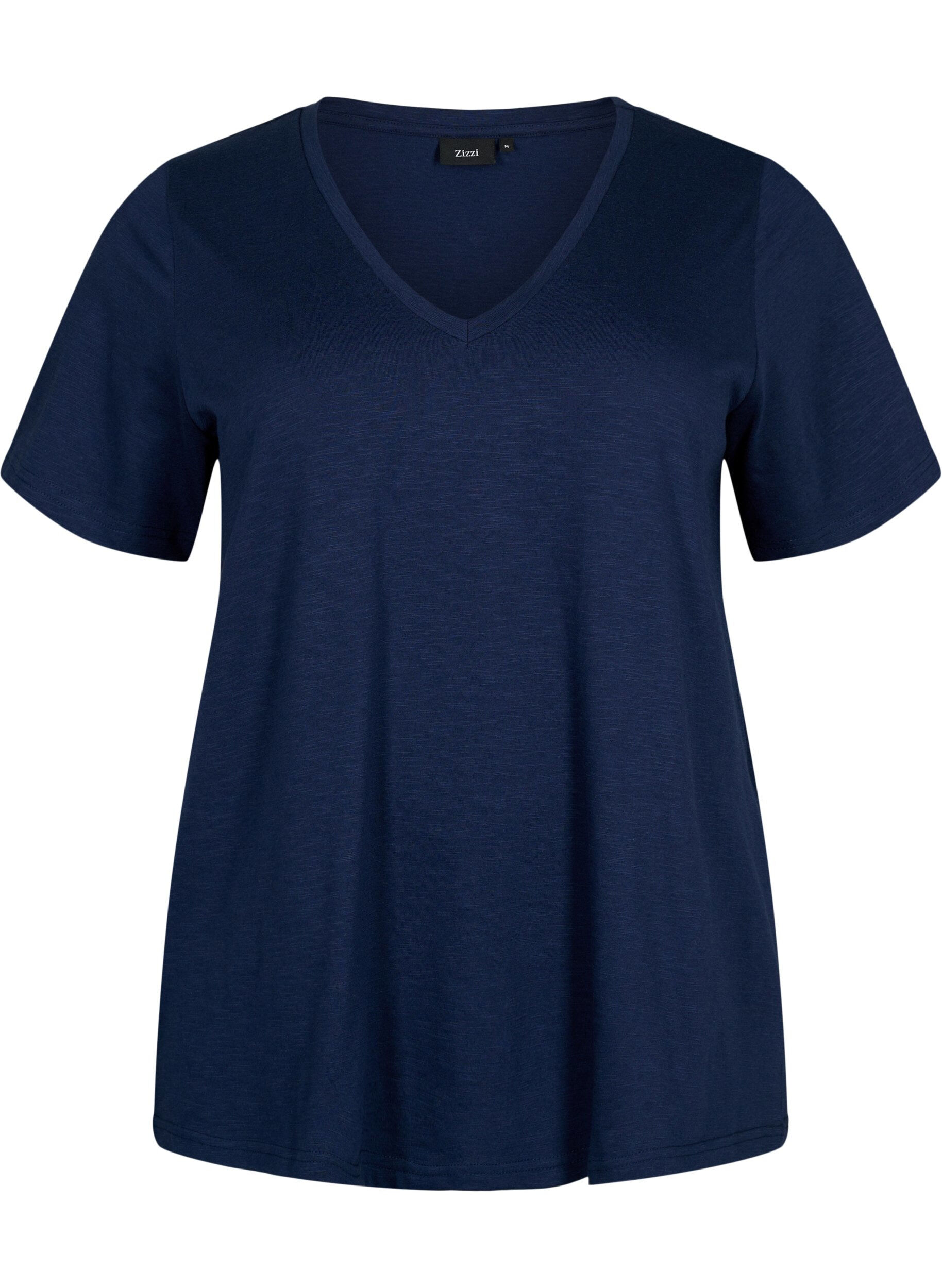 Basic t-shirt met korte mouwen en v-hals