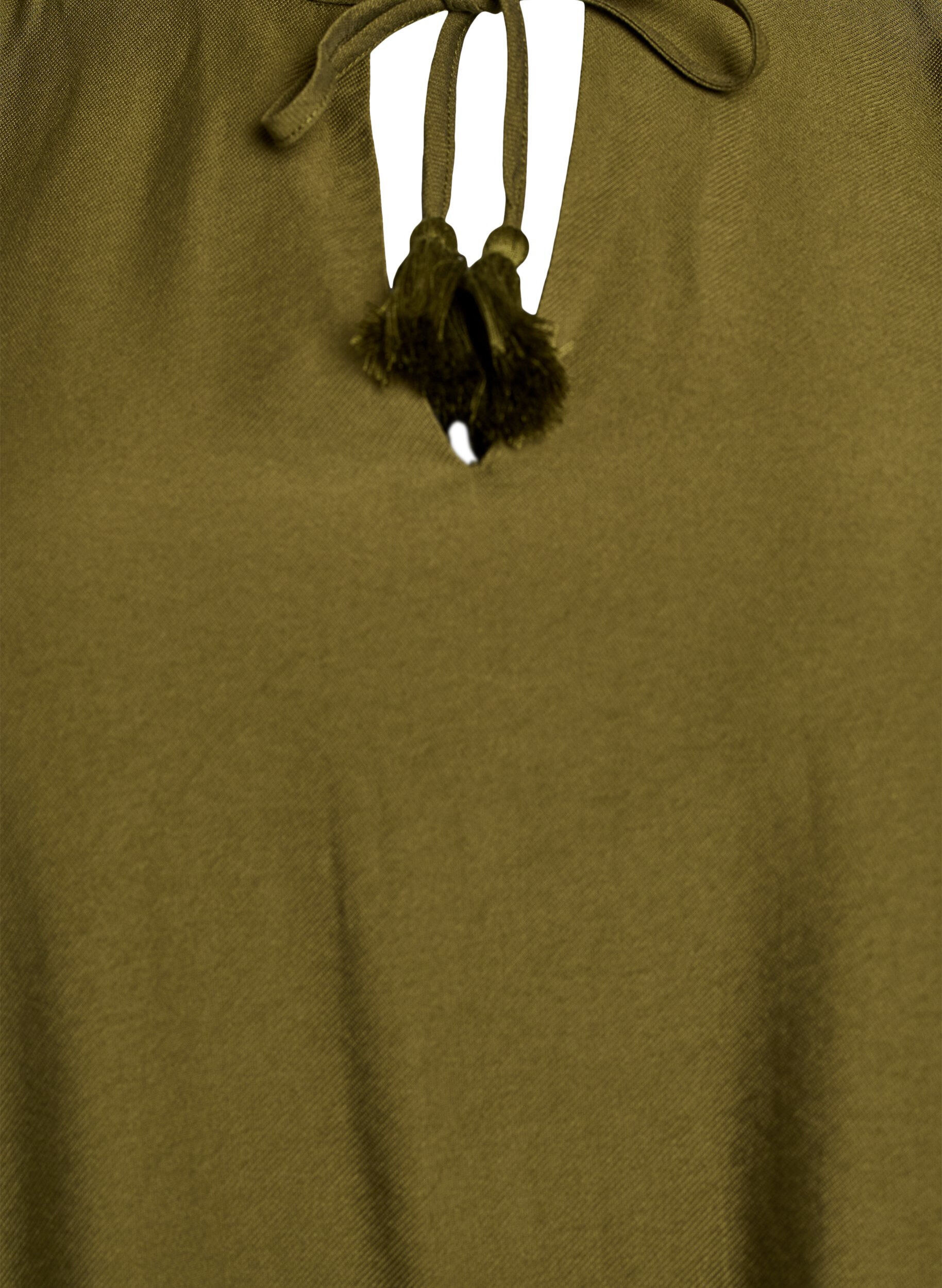 ZizziKorte A-lijn jurk met ruches, Groen, Packshot image number 2